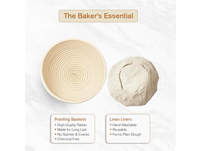 8 9 10 इंच बैनेटन प्रूफिंग बास्केट्स रतन गोल और ओवल