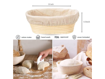 बैनेटन के साथ ब्रेड बेकिंग 10 इंच ओवल बैनेटन्स सौरडो को आकार देने