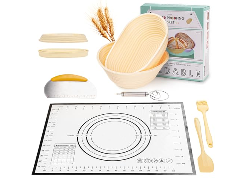 वुड पल्प बैनेटन अंडाकार ब्रेड बैनेटन गन्ना रतन लाइनर्स के साथ 9 इंच