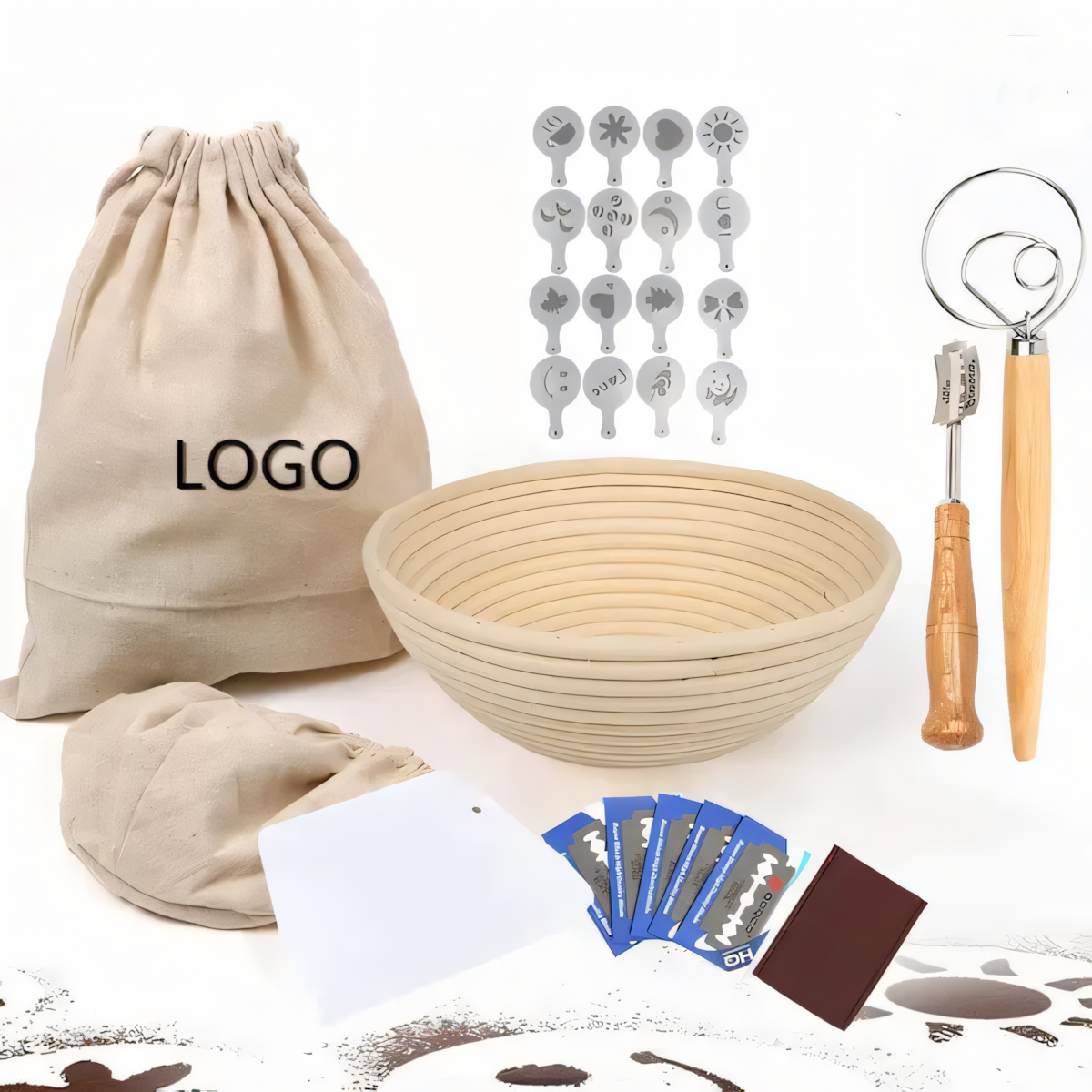 बैग के साथ प्रूफिंग बास्केट