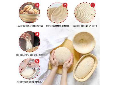 बेकिंग सामग्री उपहार टोकरी ब्रेड विकर प्रूफिंग के लिए प्रूविंग टोकरियाँ