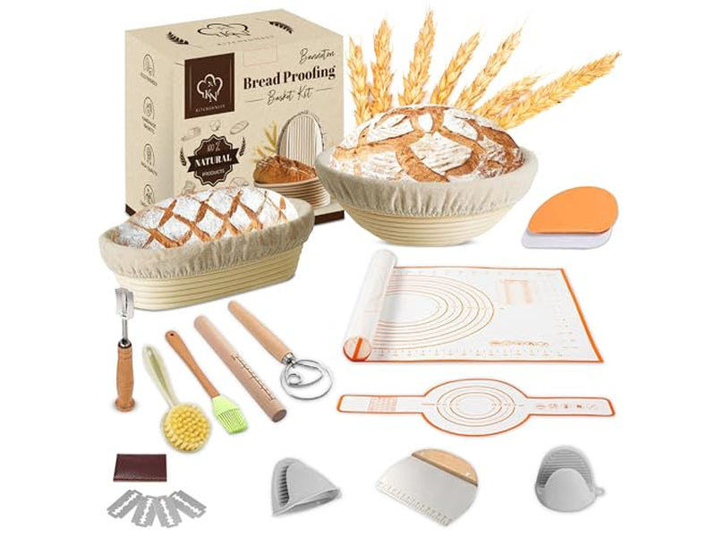 बेकिंग टूल्स मैट्स लकड़ी की ब्रेड टोकरी ढक्कन कवर प्राइम के साथ प्रूफिंग