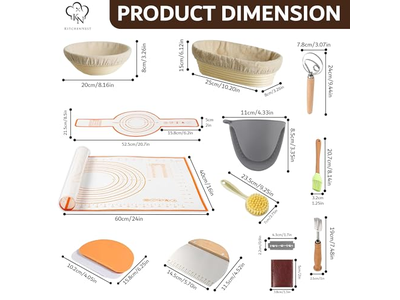 बेकिंग टूल्स मैट्स लकड़ी की ब्रेड टोकरी ढक्कन कवर प्राइम के साथ प्रूफिंग