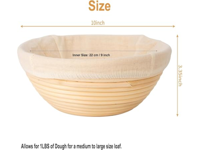 बैनेटन ब्रेड प्रूफिंग टोकरी किट 2 सहायक उपकरण सौरडो सेट ऑफ गोल