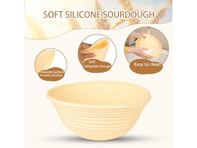 कारीगर ब्रेड के लिए बैनेटन पहली बार उपयोग 10 इंच कवर अंडाकार 8पी लाइनर