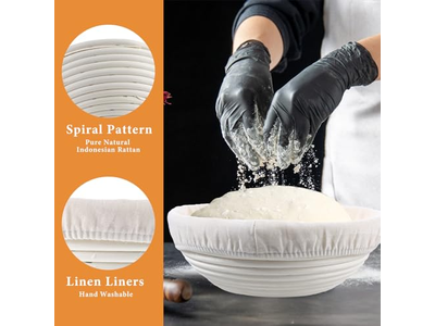 कवर के साथ ब्रेड टोकरी प्रूफिंग प्रोविंग टोकरियाँ कपड़ा किण्वन