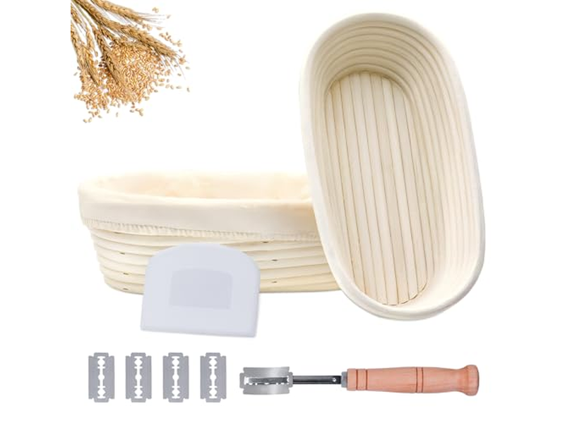 वॉर्मिंग स्टोन पैक लाइनर 5 इंच बनाने की आपूर्ति बैनेटन के साथ ब्रेड टोकरी