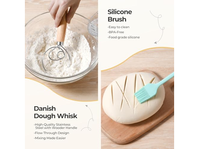 सर्विंग के लिए ब्रेड टोकरियाँ क्लॉथ बैनेटन प्रूफिंग टोकरी स्क्रैपर लेम के साथ