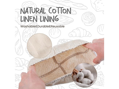 ब्रेड प्रूफिंग टोकरियाँ 2 का सेट 8.5 इंच गोल आटे प्रूफिंग कटोरे