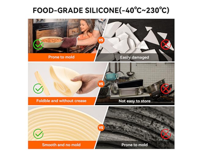 वुड पल्प बैनेटन अंडाकार ब्रेड बैनेटन गन्ना रतन लाइनर्स के साथ 9 इंच